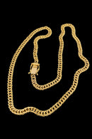 Corrente Masculina Elo Lacraia 7mm Banhada A Ouro 18k