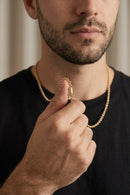 Corrente Masculina Elo Cadeado 3,5mm Banhada a Ouro 18k