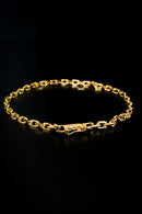 Pulseira Cadeado 3,5mm Fecho Bomba 5,0g Banhada A Ouro 18k