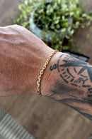 Pulseira Cadeado 3,5mm Fecho Bomba 5,0g Banhada A Ouro 18k