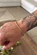 Pulseira Baiana 3mm Fecho Bomba 7,6g Banhada A Ouro 18k
