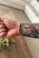 Pulseira Baiana 3mm Fecho Bomba 7,6g Banhada A Ouro 18k