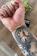 Pulseira Cadeado 3,5mm Fecho Bomba 5,0g Banhada A Ouro 18k