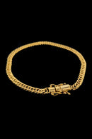 Pulseira Lacraia 4,5mm Com Fecho Duplo 6,0g Banhada A Ouro 18k