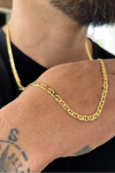 Corrente Piastrine 5mm Fecho Lagosta 15,4g Banhada A Ouro 18k