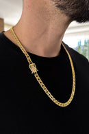 Corrente Masculina Elo Lacraia 7mm Banhada A Ouro 18k